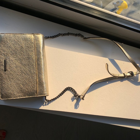 Rebecca Minkoff Gold Leather Crossbody/Clutch - Picture 2 of 3